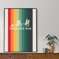 Retro Swim Bike Run Triathlon Icon Series 