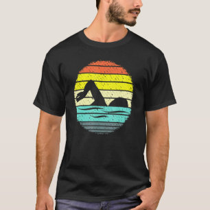 Retro Swimmer Silhouette Swimming Water Sport Athl T-Shirt