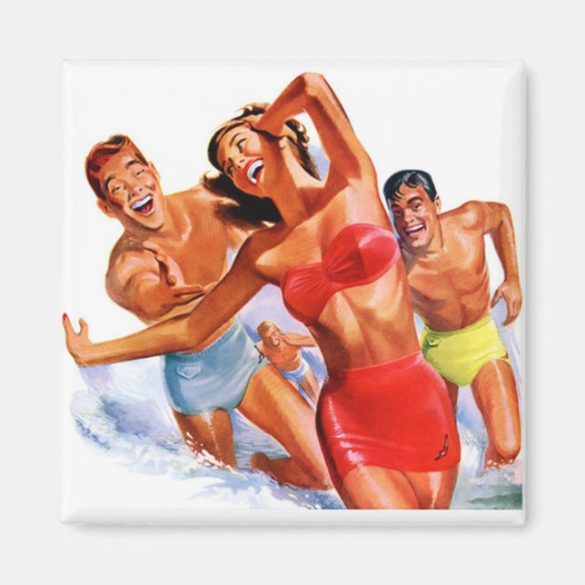Retro Swimsuit Advertisement Magnet (Front)