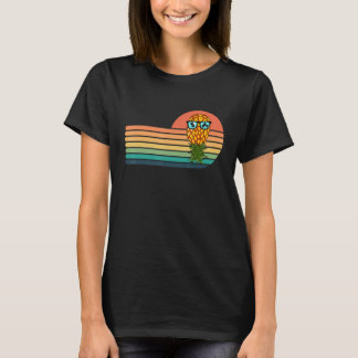 Retro Swinger Upside Down Pineapple Sunset Horizon T-Shirt