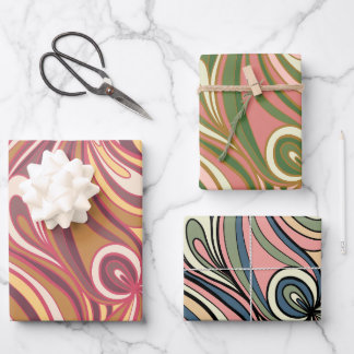 Retro Swirl Abstract  Wrapping Paper Sheet