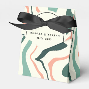 Retro Swirl Arch Mint Green And Pink Wedding Favour Box