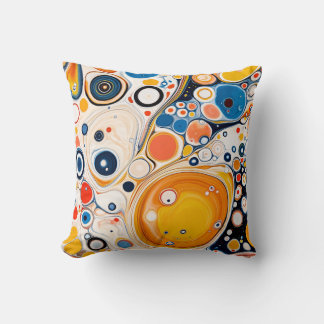 Retro Swirl Art Throw Pillow. Cushion