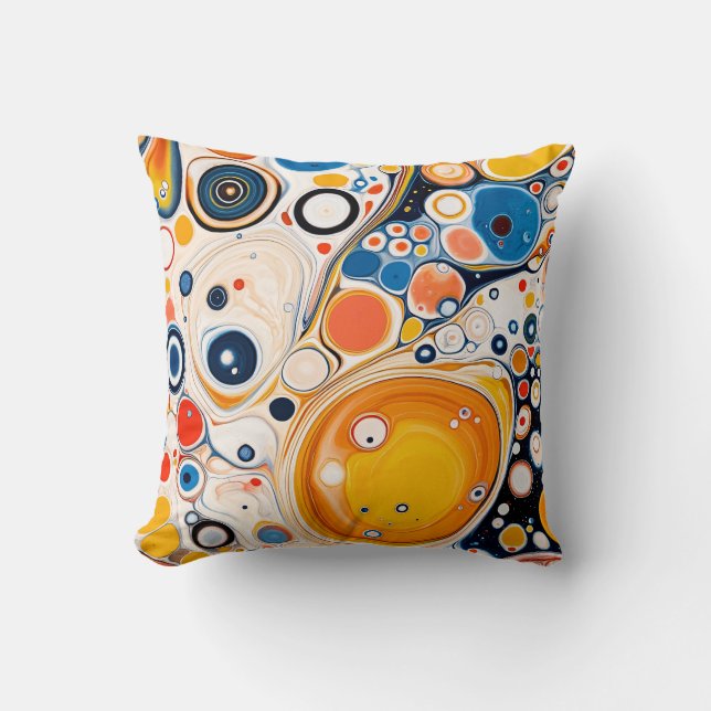Retro Swirl Art Throw Pillow. Cushion (Front)
