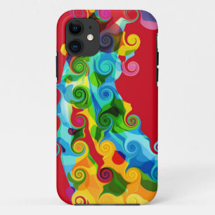 Retro Swirl Colourful Abstract Sea iPhone 11 Case