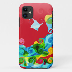 Retro Swirl Colourful Graphic Design iPhone 11 Case