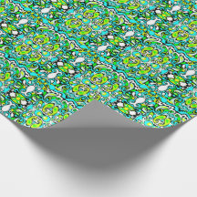 retro swirl doodle 60s 70s vintage style wrapping