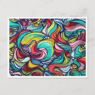 retro swirl postcard