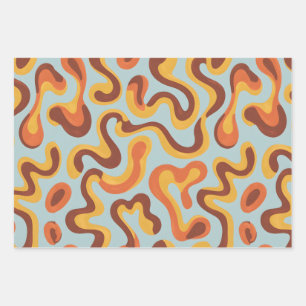 Retro Swirl Wrapping Paper Sheet