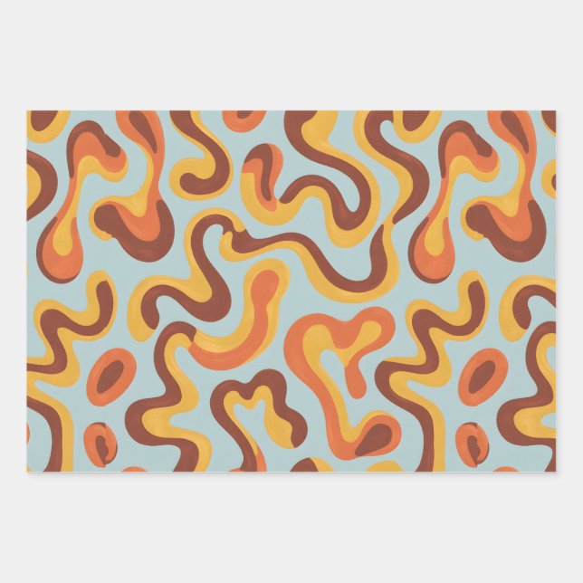 Retro Swirl  Wrapping Paper Sheet (Front)