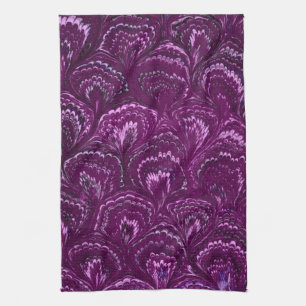 Retro Swirls Amethyst Purple Kitchen Towels