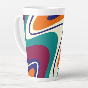 Retro Swirls - Classic 70s Style Latte Mug
