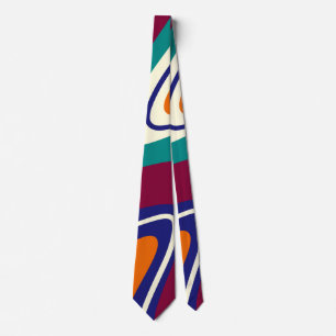 Retro Swirls - Classic 70s Style Tie