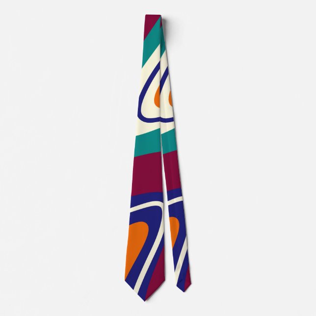 Retro Swirls - Classic 70s Style Tie (Front)