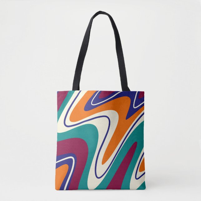 Retro Swirls - Classic 70s Style Tote Bag (Front)