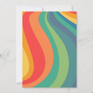 Retro swirls colourful 60s invitation