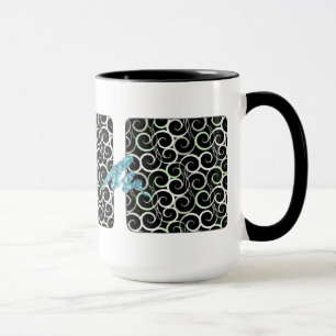 RETRO SWIRLS DESIGNER COFFEE MUG