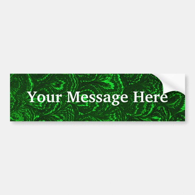 Retro Swirls Emerald Green Bumper Sticker (Front)