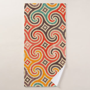 Retro swirls illustration pattern bath towel