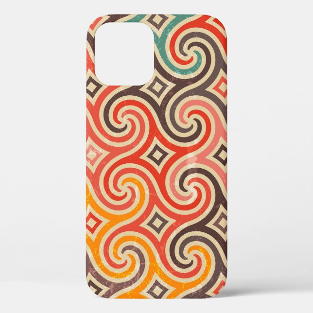 Retro swirls illustration pattern Case-Mate iPhone case (Back)