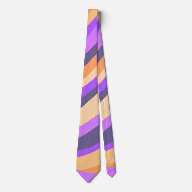 Retro swirls - purple & orange tie (Front)