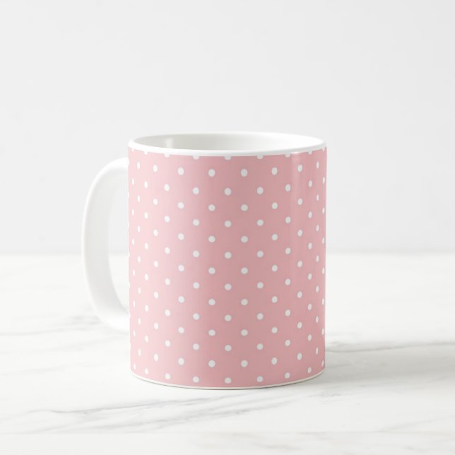 Retro Swiss dots - Shell pink Coffee Mug (Front Left)