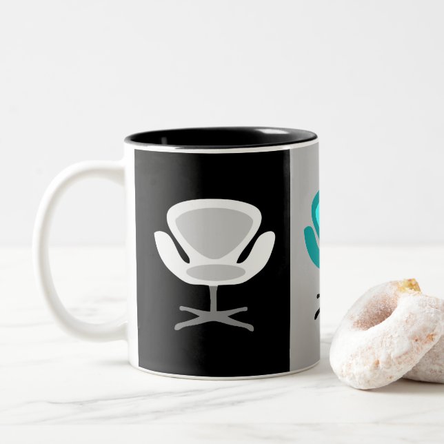 Retro Swivel Chairs Two-Tone Coffee Mug (With Donut)