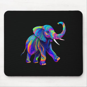 Retro Synthwave 80s 90s Elephant Trunk Up Chakra Y Mouse Mat