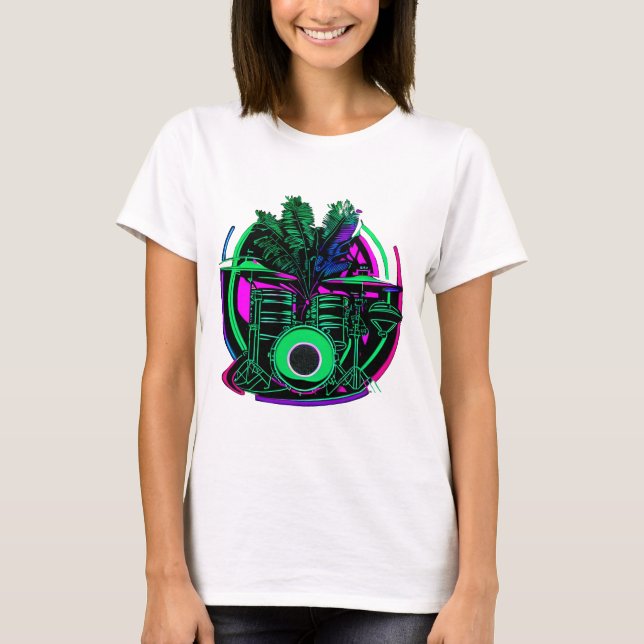 Retro Synthwave Drums    T-Shirt (Front)