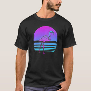 Retro Synthwave Exotic Bird 90s Vaporwave Pink Fla T-Shirt