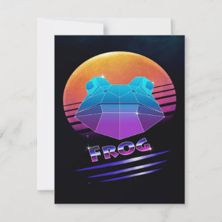 Retro Synthwave Frog Green Frog Wild Animals Lover Invitation