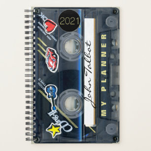 Retro T3 Audiotape Music Quote personalised Pl Planner