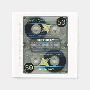Retro T5 Audiotape 50th birthday Party Paper N Napkin