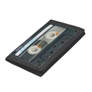 Retro T6 Audiotape Cassette Best Dad Name W Trifold Wallet