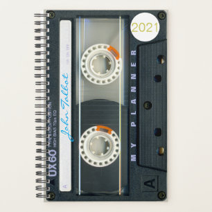 Retro T6 Audiotape  Music quote personalised Pl Planner