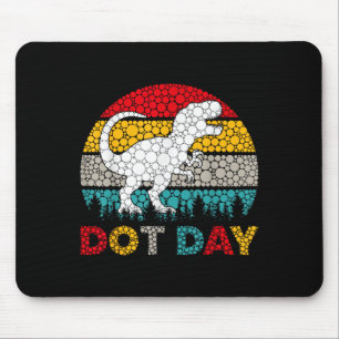 Retro T Rex Dinosaur Polka Dot Art Student Dot Day Mouse Mat