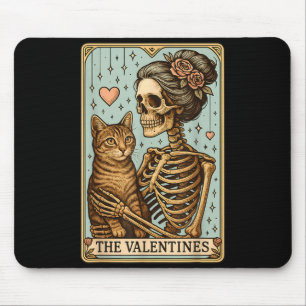 Retro Tabby Cat Valentine's Day Mom Tarot Card Mouse Mat