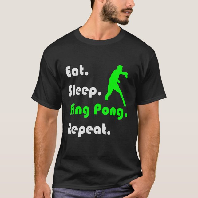 Retro Table Tennis Eat Sleep Ping Pong Repeat Tabl T-Shirt (Front)
