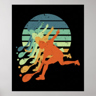 Retro Table Tennis Player Ping Pong Lover Sports Poster