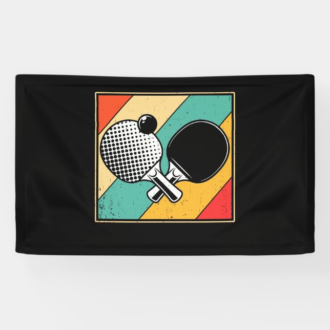 Retro Table Tennis - Vintage Ping Pong Banner (Horizontal)