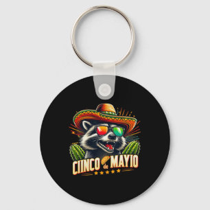 Retro Taco Dinosaur Funny Cinco De Mayo Men Women Key Ring