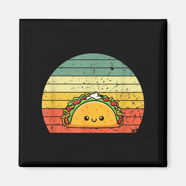 Retro Taco Lover Shirt Funny Retro Taco Humor  Magnet (Front)