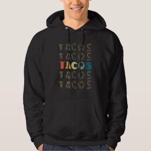 Retro Taco Word Cloud Mexican Mexico Happy Cinco D Hoodie