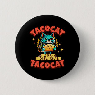 Retro Tacocat Spelled Ckwards Is Taco Cat Tee 6 Cm Round Badge