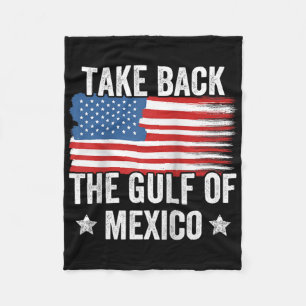 Retro Take Back The Gulf Of Mexico American Flag G Fleece Blanket
