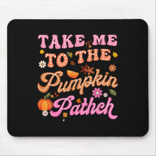 Retro Take Me To The Pumpkin Patch Flowers Fall Th Mouse Mat