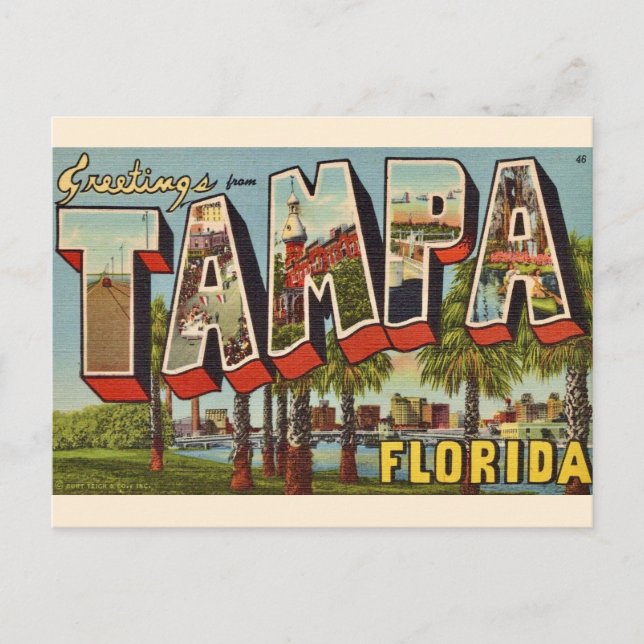 Retro Tampa Florida Greeting Postcard (Front)