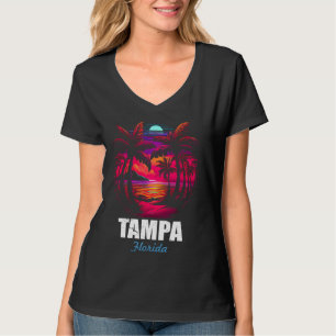 Retro Tampa Florida Sunset Vintage Vacation Souven T-Shirt