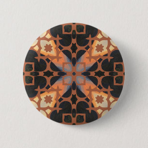 Retro Tan Pattern 6 Cm Round Badge