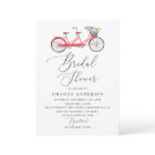Retro tandem bike. Elegant script bridal shower